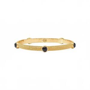NEW JULIE VOS women's cabochon bangle in obsidian black